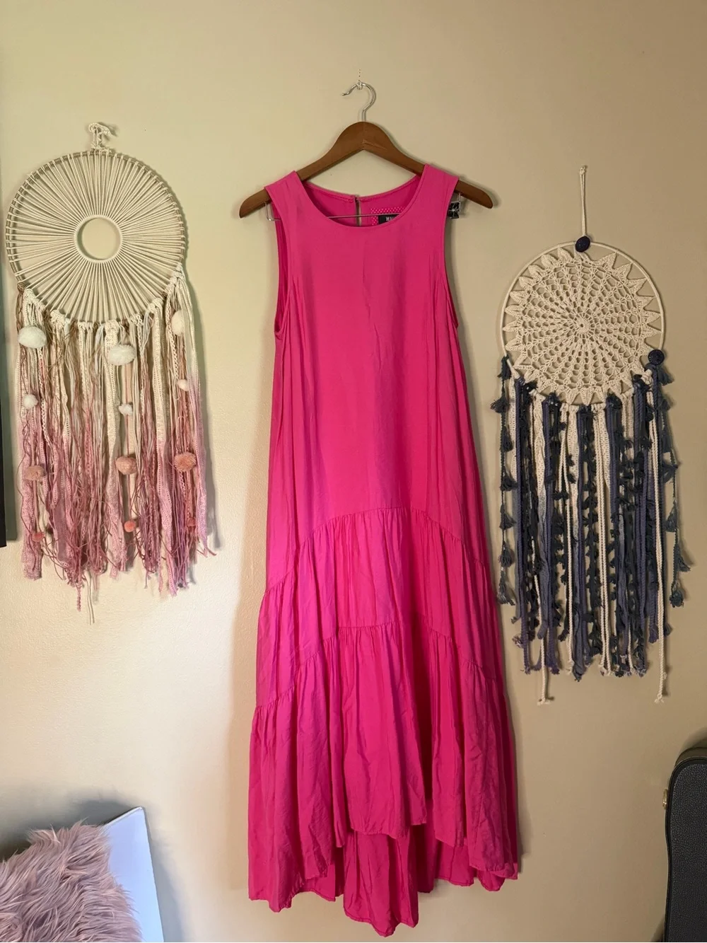 Anthropologie Maeve Marlene Tiered Maxi Dress Pink Size Small